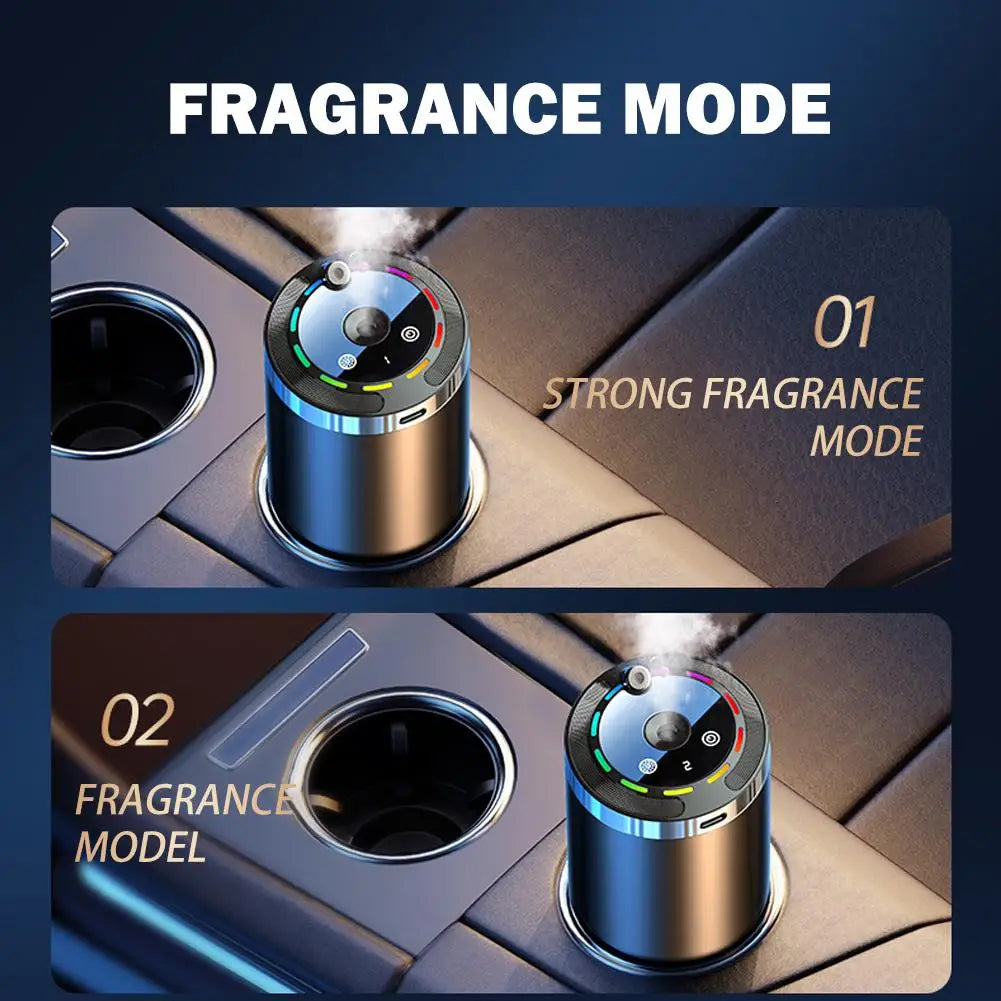 Car Fragrance Humidifier – 5-Mode Scent Diffuser & Odor Eliminator with Digital Display, Long-Lasting Aroma