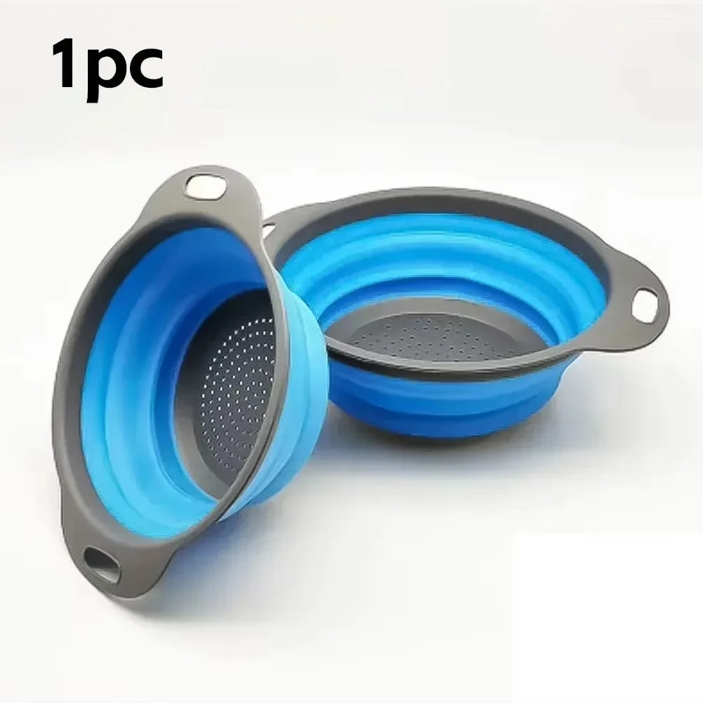 Silicone Collapsible Strainer – Foldable Drain Basket for Fruits, Vegetables & Kitchen Storage
