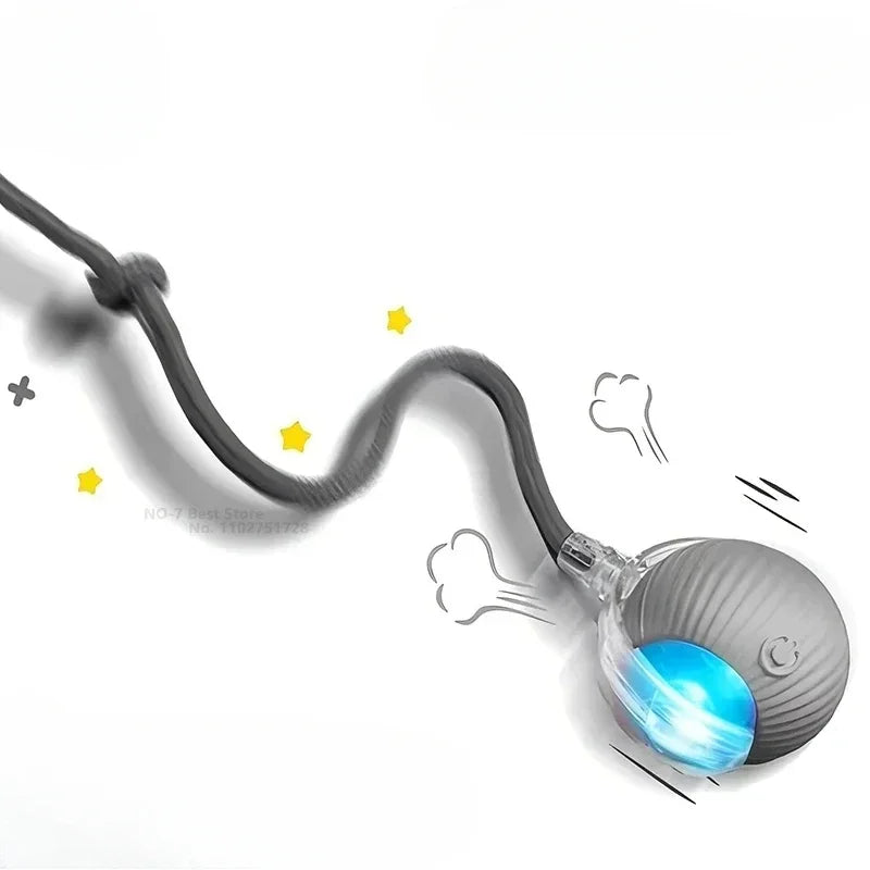 Smart Cat Toy Ball – Rechargeable Automatic Rolling Ball with Tail, Interactive Mouse Simulation