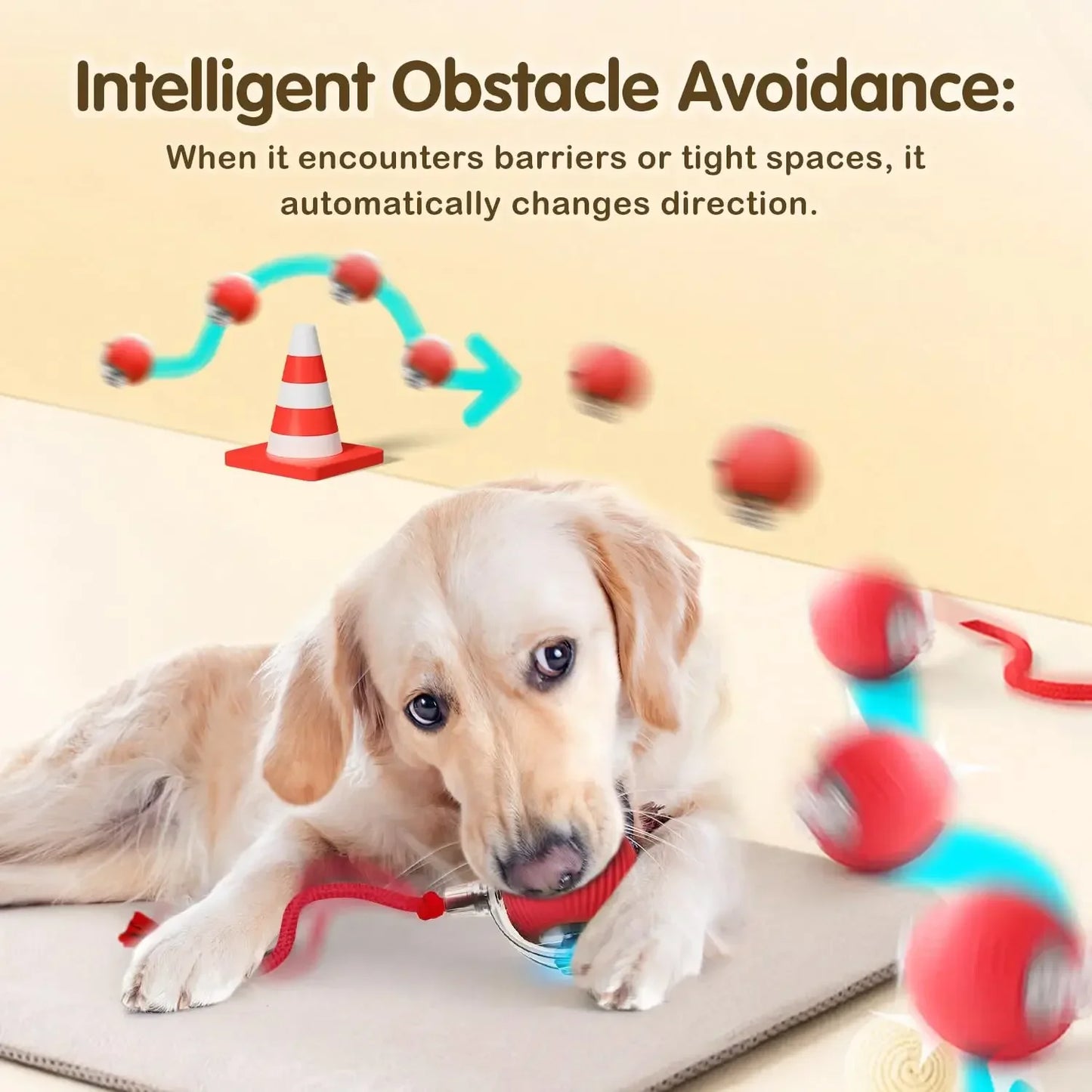 Smart Cat Toy Ball – Rechargeable Automatic Rolling Ball with Tail, Interactive Mouse Simulation