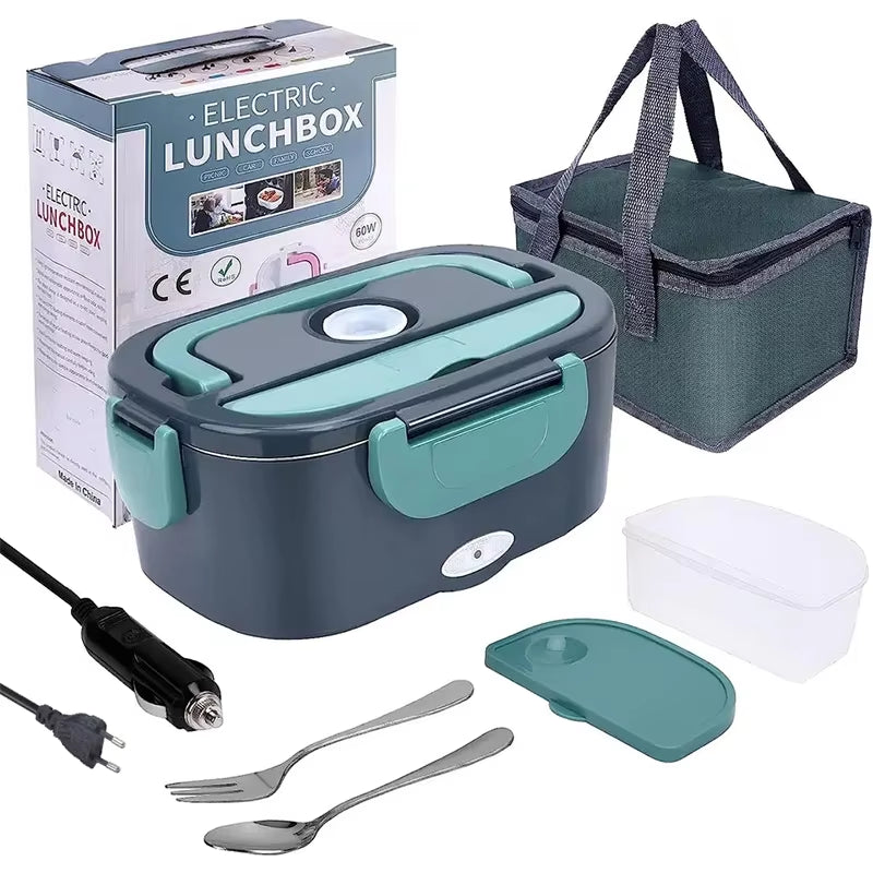 1.5L Electric Lunch Box – 60W Portable Food Warmer for Car & Home, Leak-Proof & Travel-Friendly