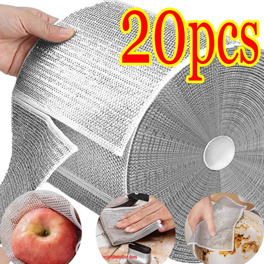 Reusable Metal Mesh Microfiber Cleaning Cloth – Quick-Dry Scrubber Towel for Pots, Pans & Stovetops