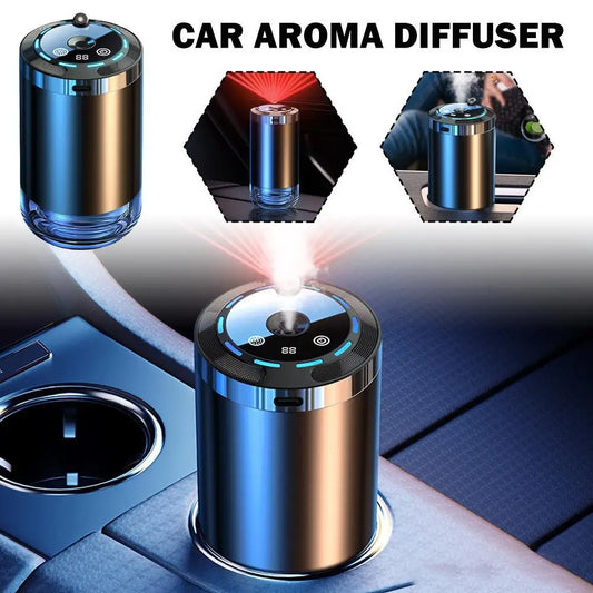 Car Fragrance Humidifier – 5-Mode Scent Diffuser & Odor Eliminator with Digital Display, Long-Lasting Aroma