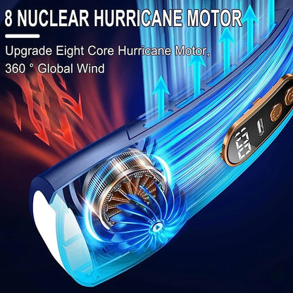 2025 Mini Hanging Neck Fan Portable Bladeless Neck Fan Air Cooler Digital Display Rechargeable Air Conditioner Neck Ventilator