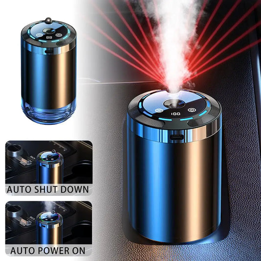 Car Fragrance Humidifier – 5-Mode Scent Diffuser & Odor Eliminator with Digital Display, Long-Lasting Aroma