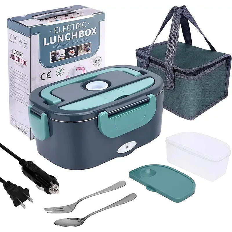 1.5L Electric Lunch Box – 60W Portable Food Warmer for Car & Home, Leak-Proof & Travel-Friendly